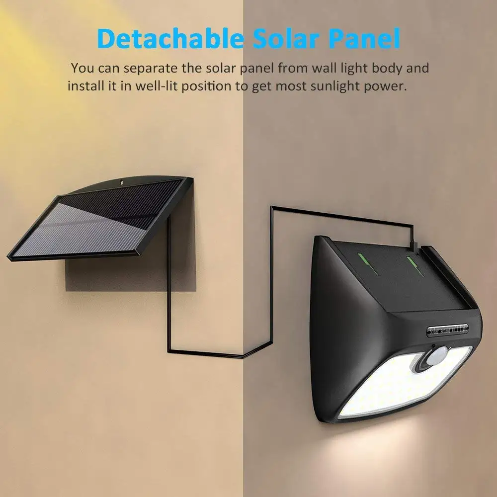 

3pcs/lot detachable New Generation 48 LED Solar Power Energy PIR Infrared Motion Sensor Garden Security wall camp landscape deco