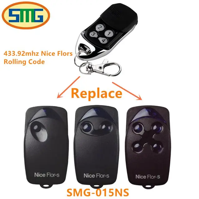 2x high quality smg 015ns nice flors gate garage door opener remote control wireless 433mhz - Garage Opener Remote 2x high quality smg 015ns nice flors gate garage door opener remote control wireless 433mhz - Garage Opener Remote