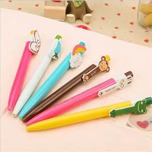 1 Pc 6 Designs Korean Stationery Cute Cartoon Kawaii Novelty Ballpoint Pens Lovely Cat Bird Ball Pen