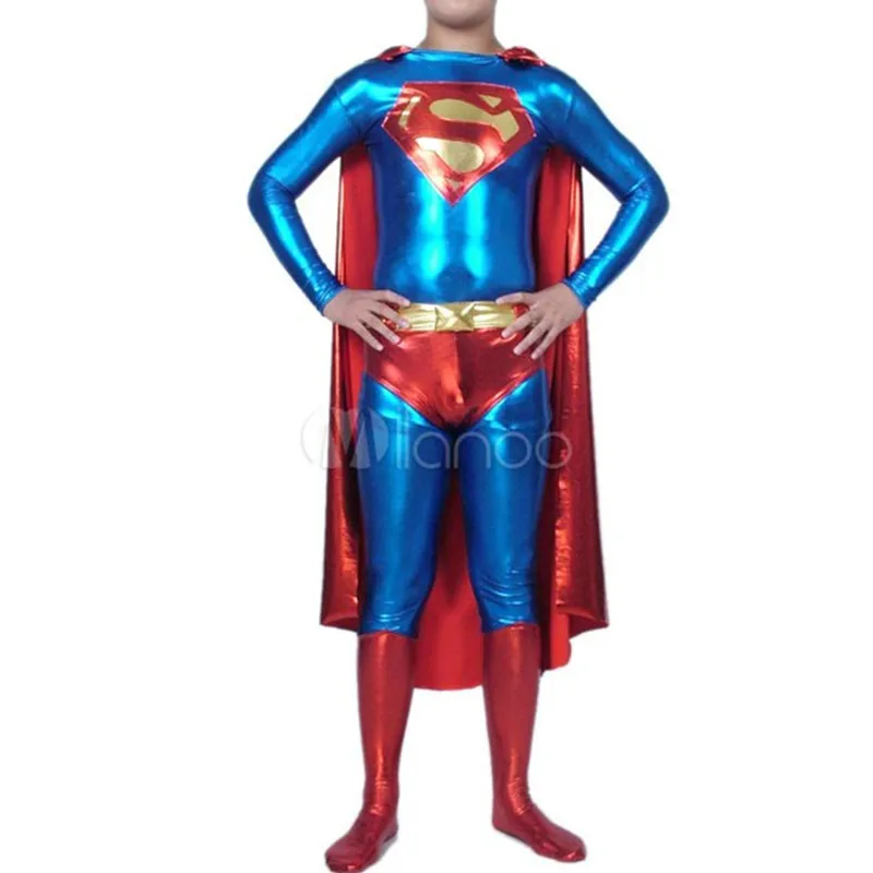 Высокое качество для взрослых/детей мужские/женские костюмы на Хэллоуин Красный Супермен Косплей костюмы лайкра супергерой zentai костюм во весь рост