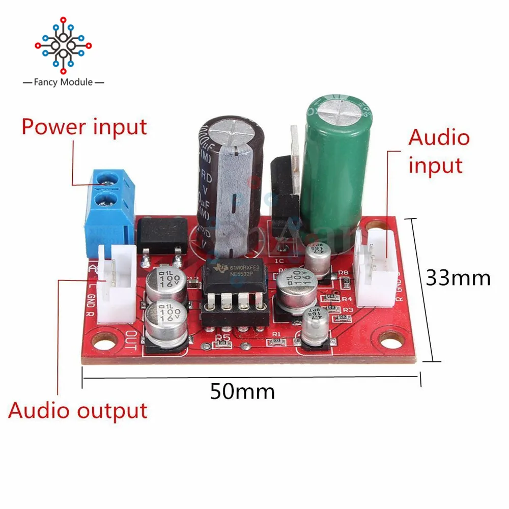 DC9-24V AC8-16V NE5532 аудио OP AMP микрофонные предусилители Предварительный усилитель доска DIY