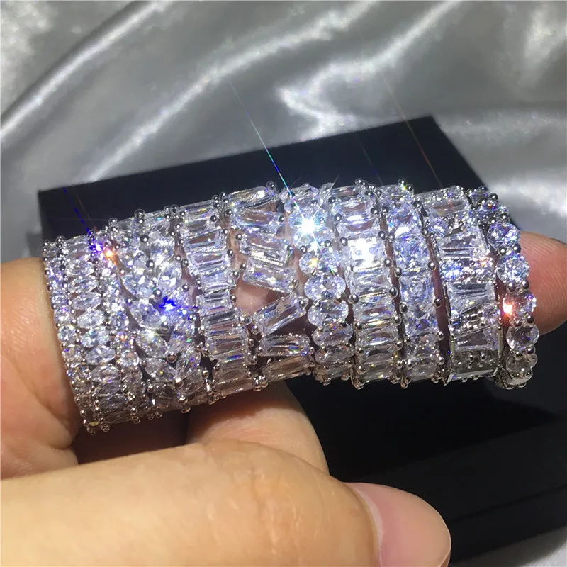 choucong 9 Styles Eternal Finger ring 5A zircon Cz 925 Sterling silver Engagement Wedding Band Rings For Women Men bijoux Gift