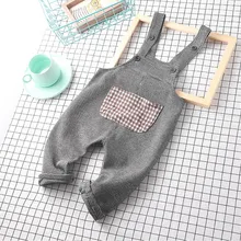 Новинка года, весенний хлопковый комбинезон в клетку для маленьких мальчиков и девочек, размер 75-95 см, 1 предмет, боди для маленьких мальчиков, комбинезон для маленьких девочек