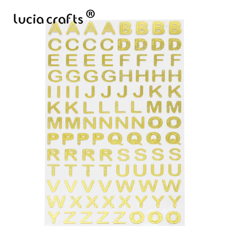 Lucia crafts 3 листа/лот 21,5*10 см серебро/золото цифровые буквы цифры Декоративные наклейки для скрапбукинга DIY ремесла I0402