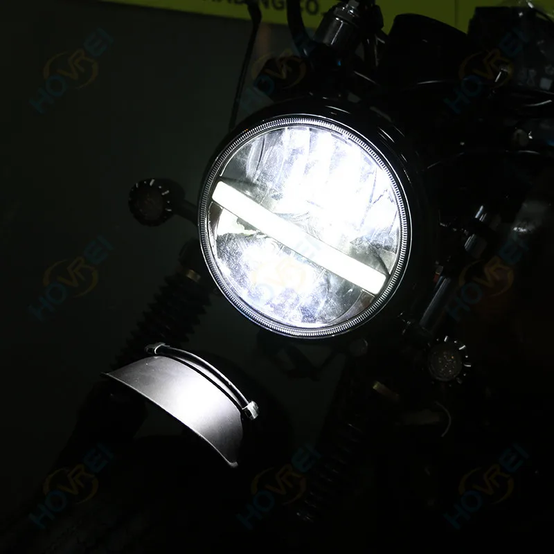 Универсальный 7 дюймов мотоциклетные светодиодный фар высокого/ближнего света DRL для фар головного света и противотуманных фар с возможностью креативного фары ближнего света для Harley кафе, Рейсер, чоппер Honda