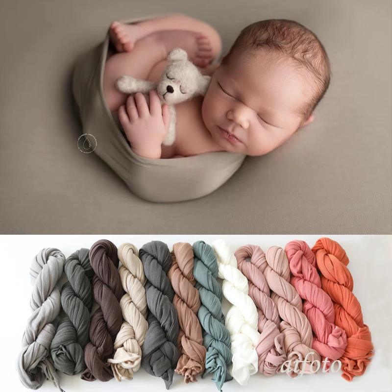 100*130cm  Newborn Stretch Wrap Swaddle Super Comfortable Baby Photography Blankets Newborn Shooting Baby Basket Filler