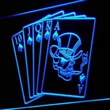 I942 Royal Flush Казино Покер игры подарков света Вход на/выключения 20+ Цвета 5 размеров