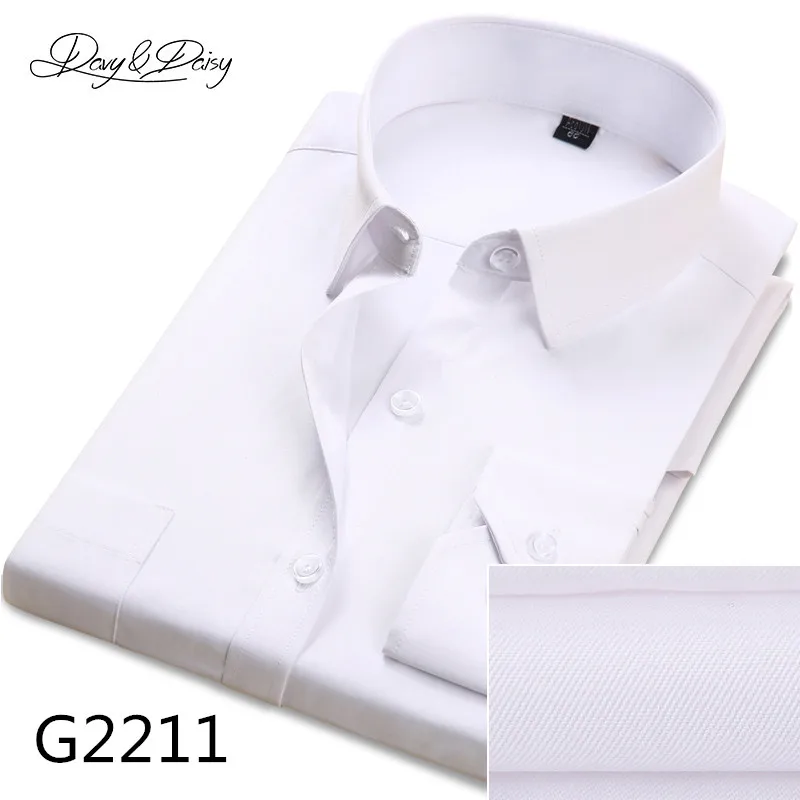 DAVYDAISY, мужская рубашка, весна, отложной воротник, формальная, однотонная, твил, в полоску, бизнес, для мужчин, светская, с длинным рукавом, рубашки, DS-111 - Цвет: G2211