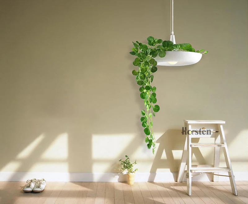 Horsten Creative Modern DIY Hanging Gardens of Babylon Plants Lamp Potted  Nordic Aluminum White Pots Plant Pendant Lights (5)