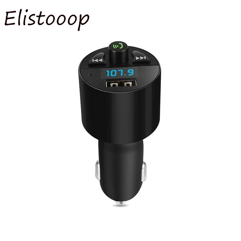 Автомобильный комплект с Bluetooth elistoop, fm-передатчик, MP3 плеер, USB 2.5A, быстрое зарядное устройство, дисплей напряжения, Micro SD TF, воспроизведение музыки