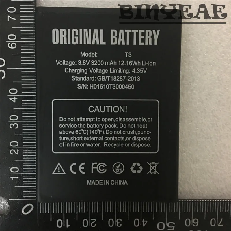 

BINYEAE T3 Battery Replacement 3200mAh Large Capacity Li-ion Backup Battery For DOOGEE T3 Smart Phone Battery