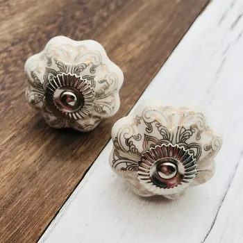 

5x Ceramic Round Door Handles Vintage Drawer Knobs 42mm for Furniture Home Kitchen Cabinet Cupboard Wardrobe Drawer Pulls Knobs