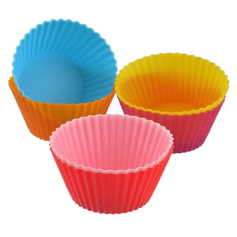 

Urijk 12pcs Muffin Silicone Mold Bakeware Cupcake Liners Mold Baking Cake Kitchen Supplies Random Color Decorating Tools