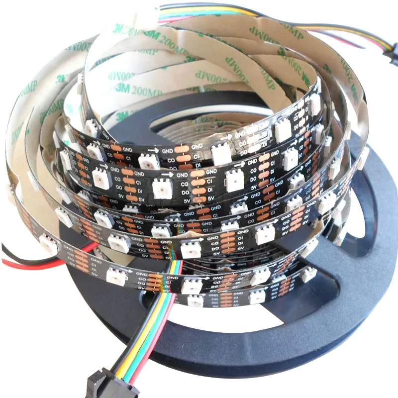 5mX новейший 5В вход 5050SMD SK9822 IC драйвер внутри RGB полноцветная цифросветодиодный