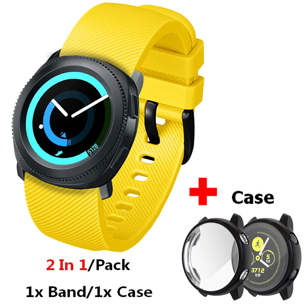 

2 In1 Wrist For Samsung Galaxy Watch Active Band Silicone Bracelet Watchband Protective Case Cover for Galaxy Watch Active Strap