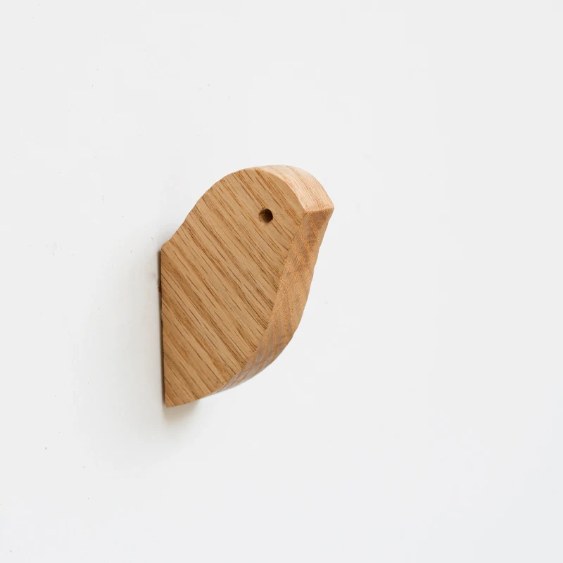 Solid Wood Creative Birds  Hanging Hook   Lovely Wall Hanging Living Room Adhesive Wall Coat Hat Rack Wood Decoration Hanging Ho