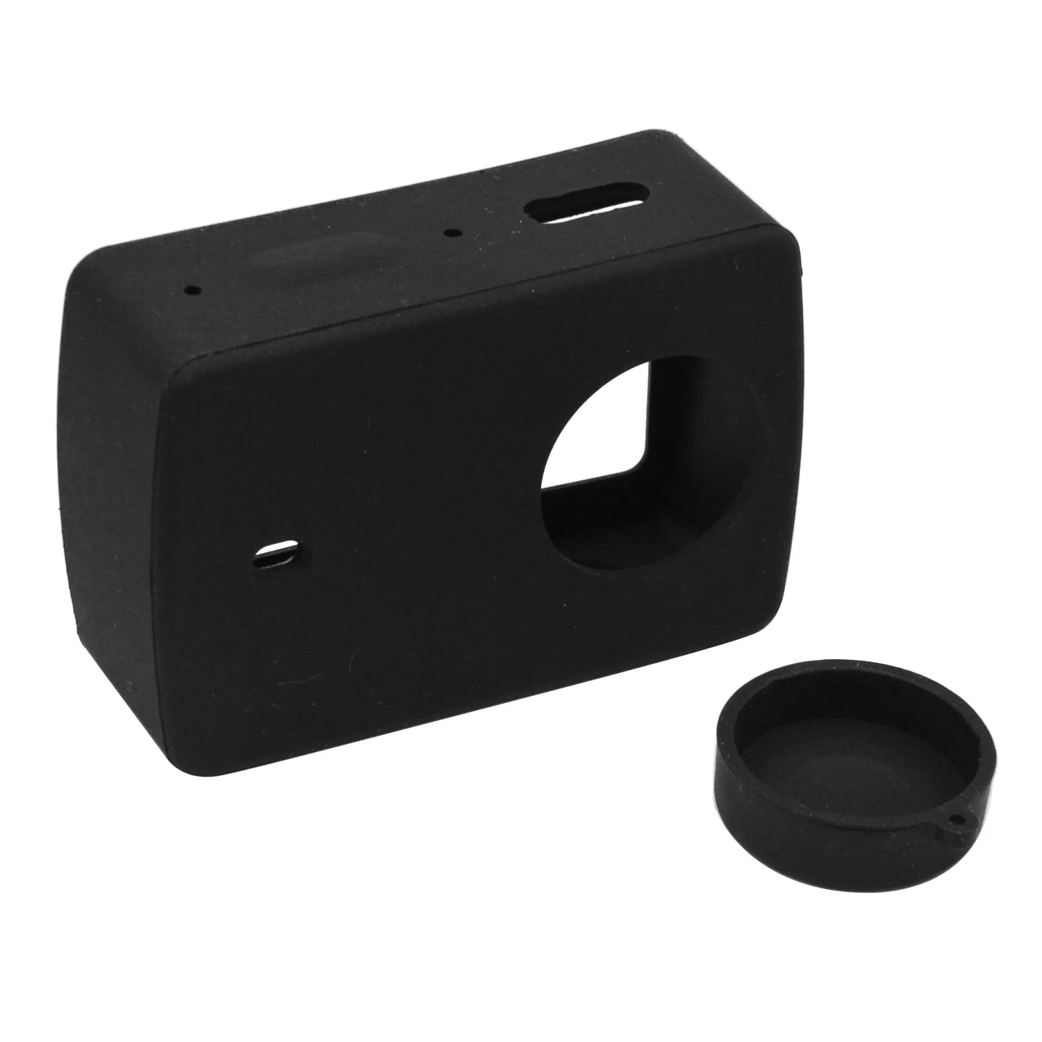Gosear силиконовая защитная пленка оболочка крышка объектива для Xiaomi Yi 4 K XiaoYi 2 II Xiomi 4 K гаджеты для экшн-камеры - Цвет: Black