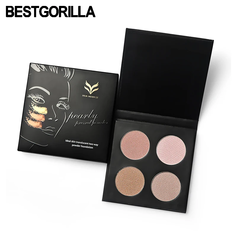 

HUAMIANLI Brand Shining Bronzer Highlighter Powder Matte Glitter Face Iluminador Makeup Compact Contour Palette Gloden Glow Kit