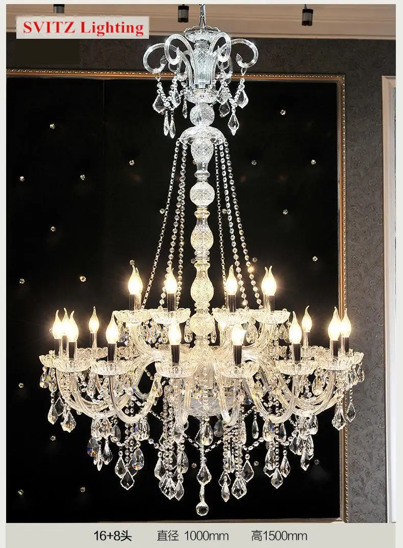 High Ceiling Led Chandelier Light Pendientes For Living Room Hotel