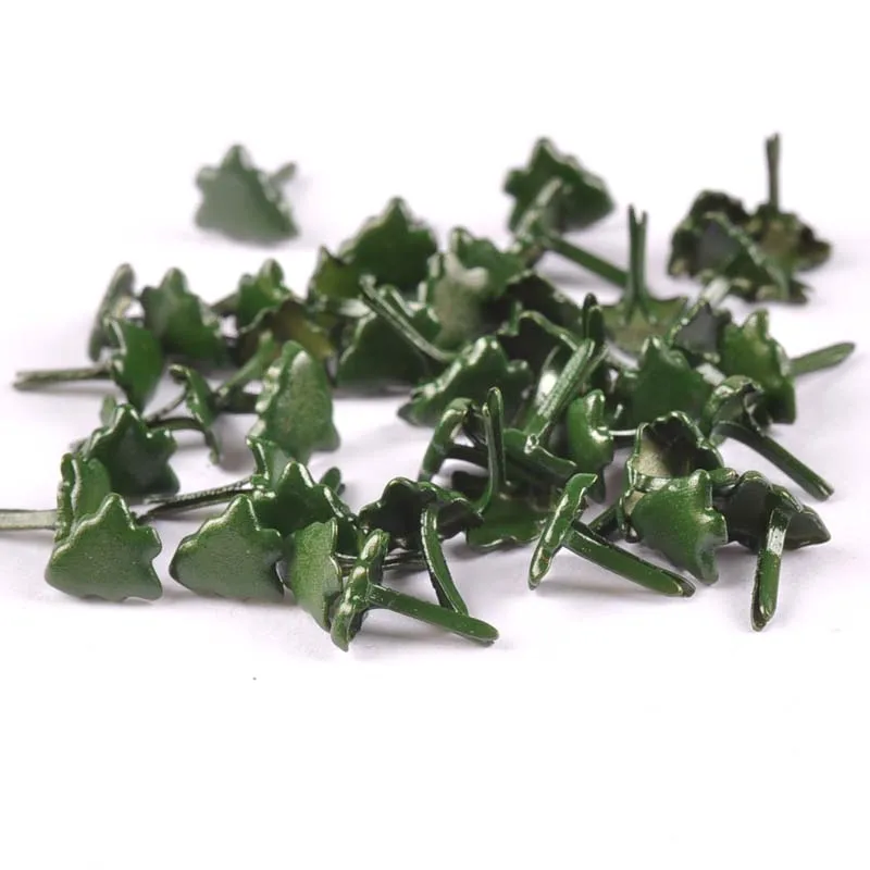 Mini Christmas Tree Brads 50pcs Scrapbooking Embellishment Fastener Brads Metal Crafts For Paper Decoration 7x8mm metal brads,scrapbooking decoration