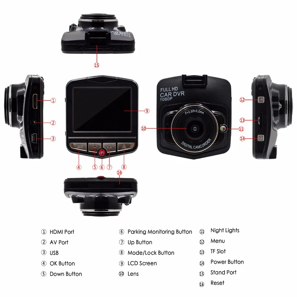 SMALL-EYE 2017 Newest Dash Car DVR Camera Recorder with HD Wide Angle, Loop Recording, the Night Vision Flash Memory Card  