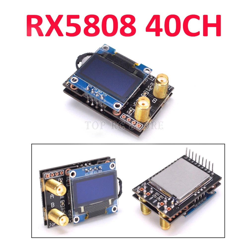 

RX5808 Open Source 5.8G 40CH Integrated Receiver with OLED Special for Fatshark Goggles FPV Done Quadcopter