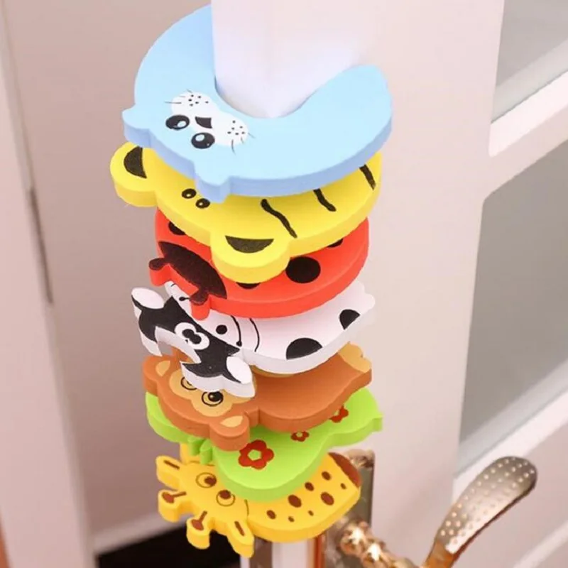 

5pcs/lot Kids Baby Cartoon Animal Jammers Stop Edge Corner Guards Door Stopper Holder lock baby Safety Finger Protector TYM066