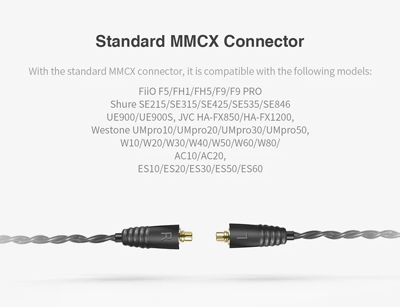 FiiO LC-3.5AS 40 см короткий сменный кабель Стандартный MMCX 3,5 мм разъем наушники для Shure/Westone/JVC/FiiO F5 F9 PRO