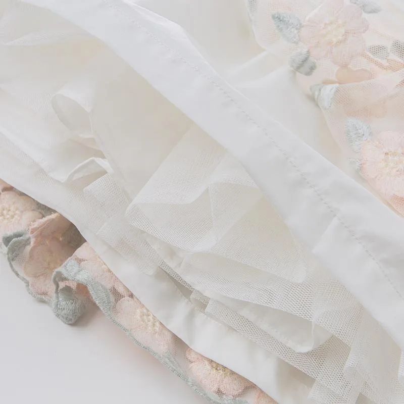 Dave bella/платье с вышитыми цветами для маленьких девочек; нарядное платье принцессы на свадьбу и День рождения; Эксклюзивная детская одежда с большим бантом
