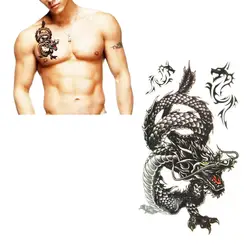 10*20,5 см творческий дизайн Акварель Дракон Временные татуировки для мужчин и женщин ручной татуировки стикер боди-арт 10,19