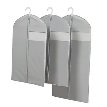 

Clothing PEVA Dust Covers with Zipper Breathable Clothes Suits Dresses Storage Protector Cover Bag 60 x 90 (Light Grey)