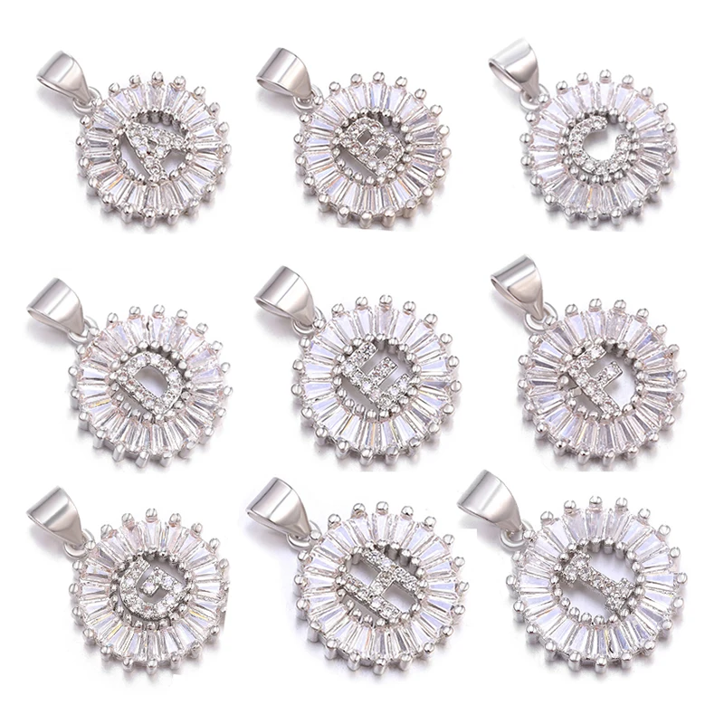 

Juya 26 Alphabet Pendant Cubic Zirconia A-Z Initial Letter Drop Charms Pendant For Women Customized Bracelet Necklace Making