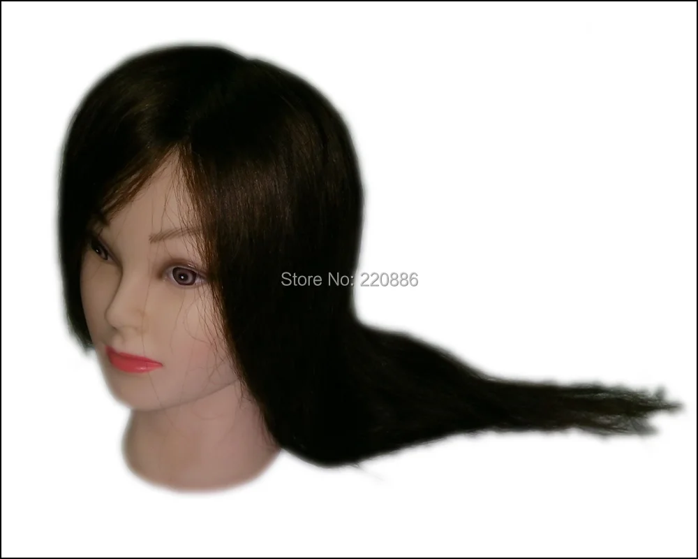 Манекен 1" настоящая голова с волосами для тренировки манекен GIC-HA615 коричневые волосы
