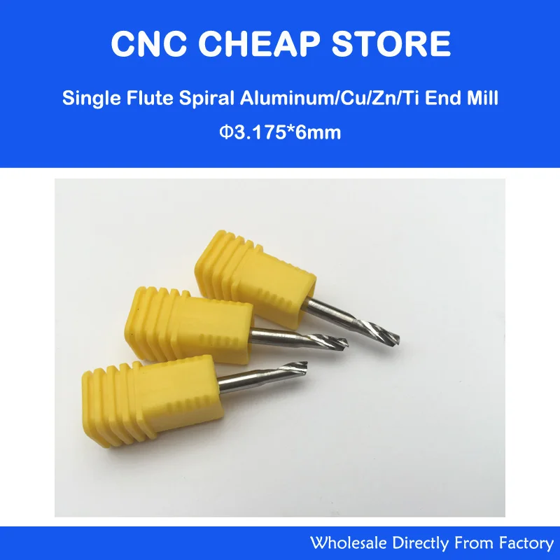 

5Pcs 3.175*6MM AAA Single Flute Aluminum Milling Cutter, Quality End Mill Tool, CNC Router Bit, on Aluminum,Copper