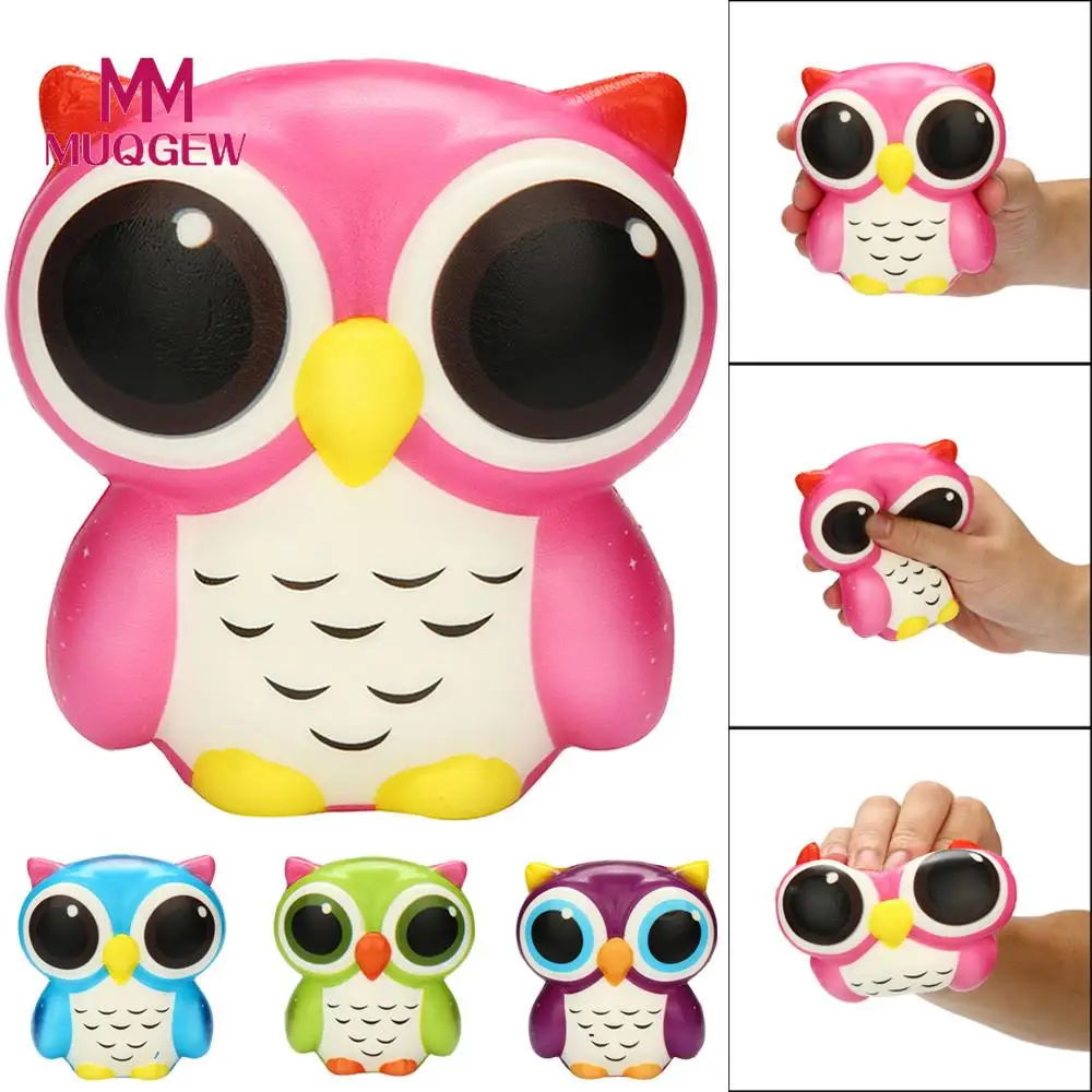 

MUQGEW Owl Shape Squeeze Toy Adorable Owl Squishy Slow Rising Cartoon Doll Cream Scented Stress Relief Toy Children Adults /PY