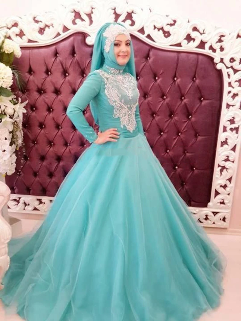 2016 custom made wedding dress mint green tulle long sleeves