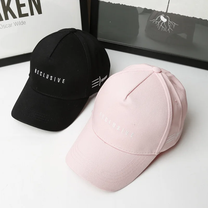 

2018 Couple Fashion Cotton Baseball Cap Black Men Women Embroidery Letter Snapback Hat Casquette Pink Casual Peaked Cap Hat Bone