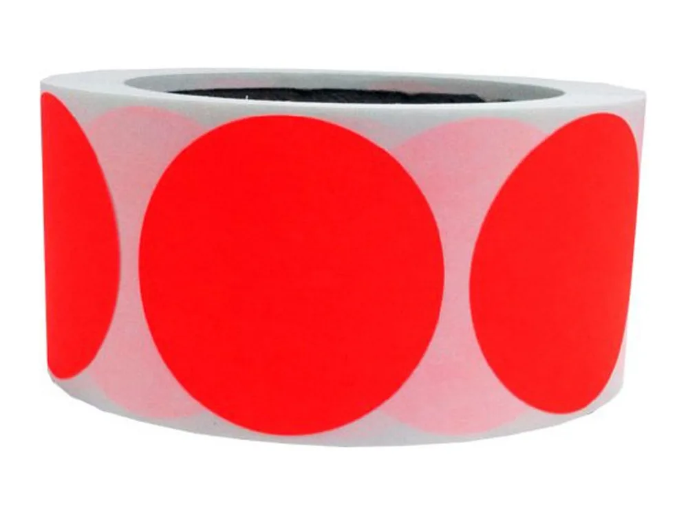 Smart Sticker 2 Inch Round Blank Fluorescent Red Shooting Target Pasters 500 Adhesive Target