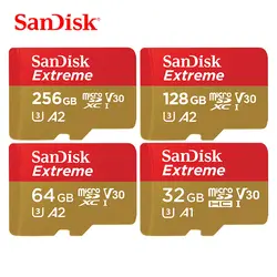 Двойной Флеш-накопитель SanDisk 64 GB Extreme MicroSD карта 32 ГБ SDHC карты флэш-памяти 128 ГБ SDXC 256 GB TF карты UHS-I U3 C10 V30 4 K HD cartao de memoria