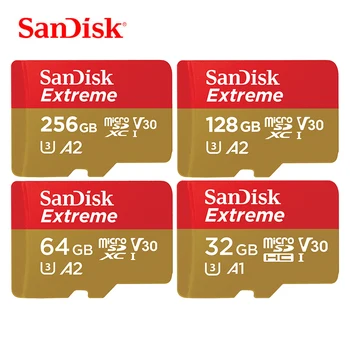 SanDisk 64GB Extreme MicroSD Card 32GB SDHC Flash Memory Card 128GB SDXC 256GB TF Card UHS-I U3 C10 V30 4K HD cartao de memoria