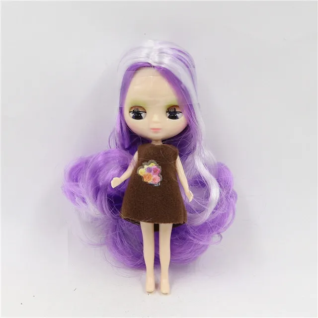 Фабрика blyth мини-кукла 10 см BJD нормальная кукла тела, случайное платье - Цвет: C