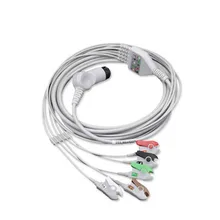 Универсальный AAMI 6 контактов цельный 5 проводов кабель ЭКГ для монитора зажимы для монитора Mindray PM7000/8000/9000 Goldway AHA TPU