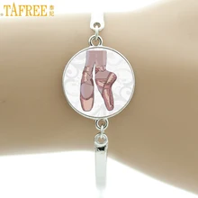 Tafree Винтаж балерина браслет элегантные женские балетки Танцы танцы стекло Art Браслеты Мода Танцы R Jewelry подарки ns131