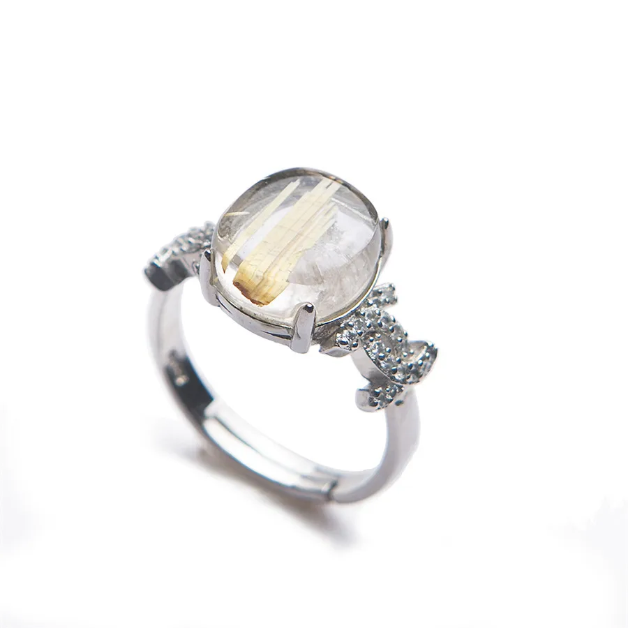 Регулируемый натуральный титан Rutilated Quartz Круглый бисер модное серебряное