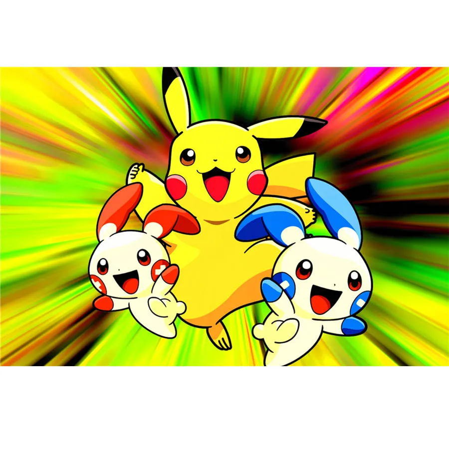 

5d Diy Round Diamond Painting Full Round Cross Stitch Cartoon Video Game Pokemon Diamond Embroidery Anime Diamond Mosaic Pattern