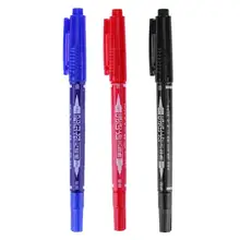 1Pc 3 Color Fast Dry Permanent Markers Waterproof Twin Tip 0.7mm Extra Fine Marker Pens Dual-side for Drawing Painting Sketch