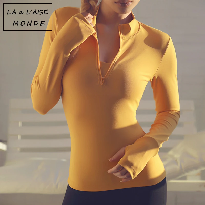 

Sexy Yoga Top Long Sleeve Sport T Shirt Sports Wear For Women Gym Workout Top Running Shirt Women Fitness Tshirt Sportswear