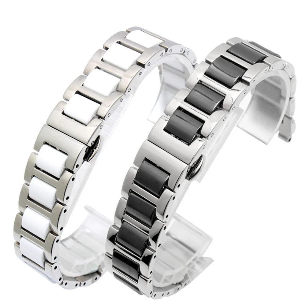 

Replacement Watch Band Strap Bracelet with Tool for Swatch Special End Watch Parts 17mm Ceramic with Steel Wristband Band Strap