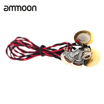 

Dual Piezo Pickup Pick-up Volume Tone Control with 6.35mm Jack for Acoustic Guitar Ukulele Guitar Parts & Accessories