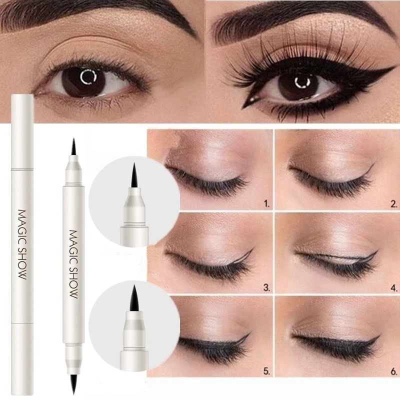 

Double-head Eyeliner Pencil Waterproof Make Up Long-lasting Quick Dry Black Liquid Eye Liner Professional Eyliner Pencil